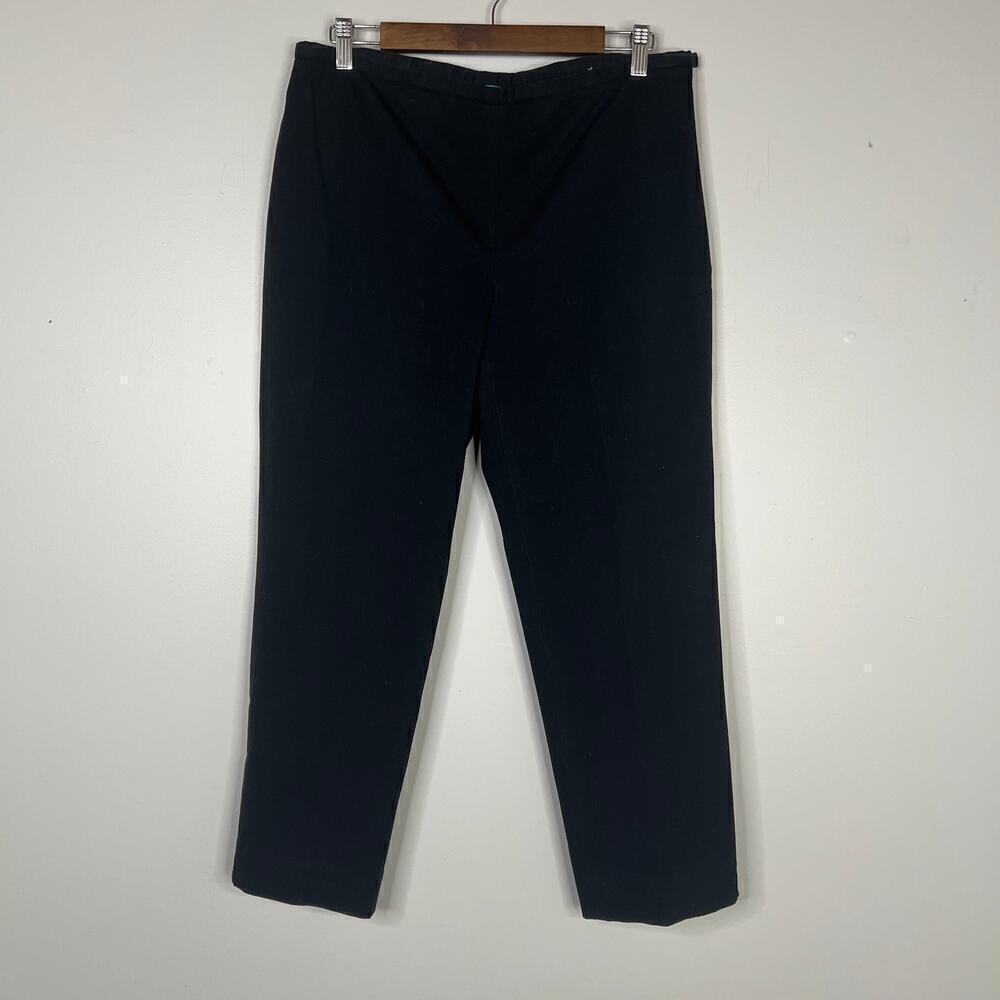 J McLaughlin Black Classic Straight Leg Cotton Blend Dress Pant‎ Size Zip Sz 12